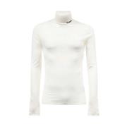 Turtleneck Sweater met Bedrukte Kraag Jil Sander , White , Heren