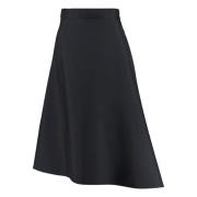 A-lijn midi rok van zijdeblend Jil Sander , Blue , Dames