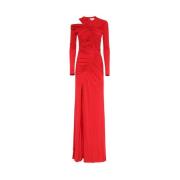 Elegante Split Voorkant Lange Jurk Alexander McQueen , Red , Dames