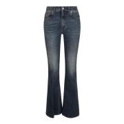 Denim Jeans met 5 Zakken Alexander McQueen , Blue , Dames