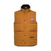 Nylon vest met logo patch Canada Goose , Brown , Heren