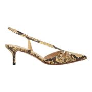 Slangeprint Puntige Neus Slingback Pumps Francesco Russo , Multicolor ...