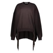 Geribbelde Kraag Katoenen Sweatshirt met Asymmetrische Zoom Ambush , B...