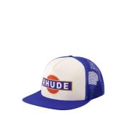 Blauw/Wit Racer Trucker Pet Synthetisch Rhude , Blue , Heren