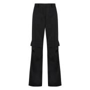 Liliux Wol Cargo Broek met Satijnen Zijstrepen P.a.r.o.s.h. , Black , ...