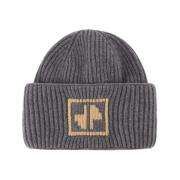 Grijze Wol Beanie Muts Patou , Gray , Dames