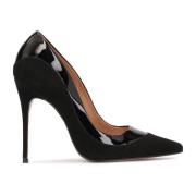 Chique Zwart Lederen Suède Pumps Kazar , Black , Dames