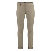 Katoenen Chino Broeken met Oprolbare Manchetten Dondup , Beige , Heren