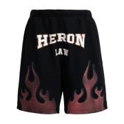 Unieke Bedrukte Zwarte Shorts Heron Preston , Black , Heren