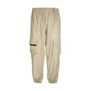 Korte, wijde broek met hoge taille 44 Label Group , Beige , Heren