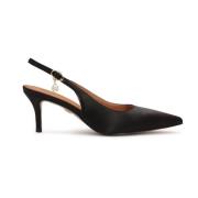 Zwarte Stoffen Open Hiel Pumps Kazar , Black , Dames