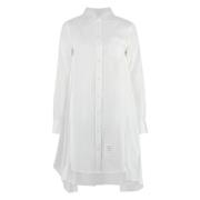 Katoenen overhemdjurk met voorzak Thom Browne , White , Dames