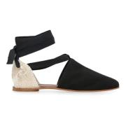 Suede Espadrilles met Strikband Castañer , Black , Dames