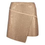 Rhinestone Asymmetrische Minirok Andrea Adamo , Beige , Dames