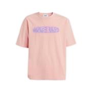 Casual Katoenen T-Shirt Ambush , Pink , Heren