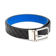 Modern Zwart-Blauwe Riem Bottega Veneta , Blue , Heren