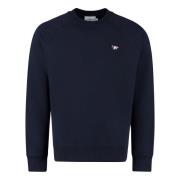 Logo Katoenen Crew-neck Sweatshirt Maison Kitsuné , Blue , Heren