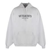 Contrast Logo Hoodie Unisex Lijn Vetements , Gray , Heren