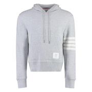 Gebreide hoodie met driekleurig detail Thom Browne , Gray , Heren