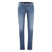 Klassieke Straight-Leg Jeans Hand Picked , Blue , Heren