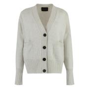 Merino Cashmere Cardigan met Zakken Roberto Collina , Gray , Dames