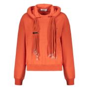 Geribbelde Katoenen Hoodie Ambush , Orange , Dames