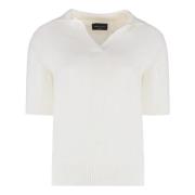 Kraag Geribbelde Trui Roberto Collina , White , Dames