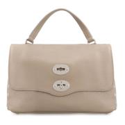 Gestikte Leren Handtas Zanellato , Beige , Dames