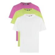 Set van drie katoenen T-shirts Geribbelde randen Gcds , Multicolor , H...