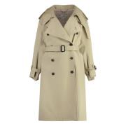 Katoenen trenchcoat met dubbele rij knopen Maison Margiela , Beige , D...