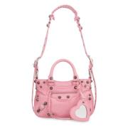 Studded Leren Tote Balenciaga , Pink , Dames