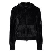 Velvet Zip Hoodie met BB Paris Logo Balenciaga , Black , Dames