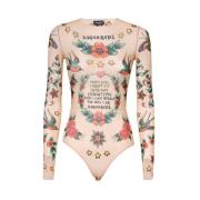 Gedrukte Tule Bodysuit Dsquared2 , Multicolor , Dames