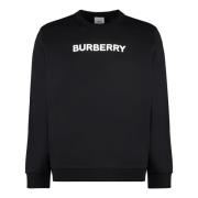 Katoenen Crew-Neck Sweatshirt Burberry , Black , Heren