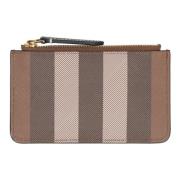 Leren ritsportemonnee Burberry , Brown , Dames