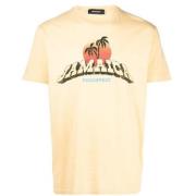 Casual Katoenen T-Shirt Dsquared2 , Beige , Heren