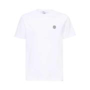 Geribbelde Crew-neck T-shirt met Print Les Deux , White , Heren