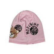 Wollen Beanie met Logo Moschino , Pink , Dames