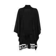 Logo Intarsia Poncho Jas Karl Lagerfeld , Black , Dames