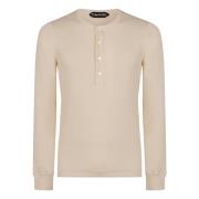 Geribbelde gebreide longsleeve T-shirt Tom Ford , Beige , Heren