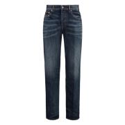 Carrot-Fit Jeans met Achterlogo Label Valentino , Blue , Heren