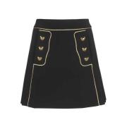 Minirok met Contrasterende Details Moschino , Black , Dames