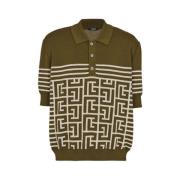 Klassieke Polo Shirt in Diverse Kleuren Balmain , Green , Heren