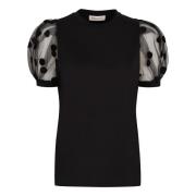 Ballonmouw Katoenen T-shirt Nina Ricci , Black , Dames