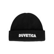 Geribbelde Gebreide Beanie Duvetica , Black , Heren