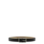 Klassieke Leren Riem Alexander McQueen , Black , Dames