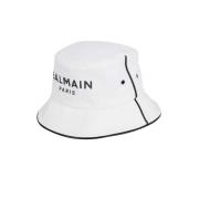 Bedrukte Katoenen Bucket Hoed Balmain , White , Heren