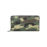 Camouflage Leren Portemonnee Dolce & Gabbana , Green , Heren