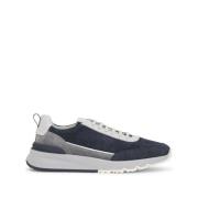 Lage Panel Sneakers Blauw Grijs Wit Brunello Cucinelli , Blue , Heren