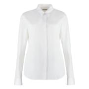 Katoenen Poplin Shirt met Verborgen Sluiting Jil Sander , White , Dame...